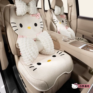 Car seat cushion, universal for all seasons, cartoon cute design, women's car seat pad, full coverage, breathable, non-slip seat cover