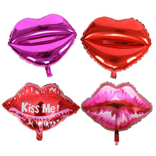 七夕情人节红唇铝膜气球 大号嘴唇造型求婚房间装饰布置用品