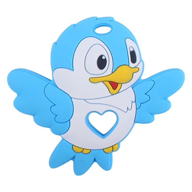 Bebé suministros de dibujos animados animal silicona mordedor pájaro creativo bebé silicona mordedura molar juguete nuevo