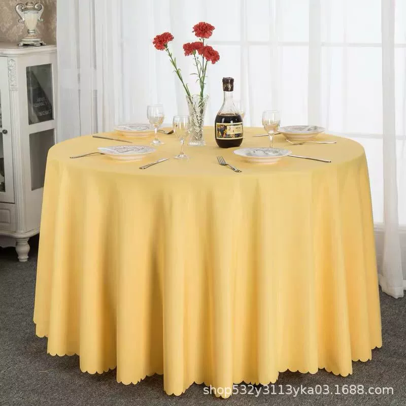 Large round table restaurant tablecloth hotel hotel banquet family can use round wedding European tablecloth table covers cross-border