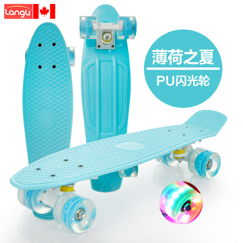 Pequeño tablero de pescado para niños adultos adolescentes 3 - 6 - 12 años principiantes de cuatro ruedas scooter profesional