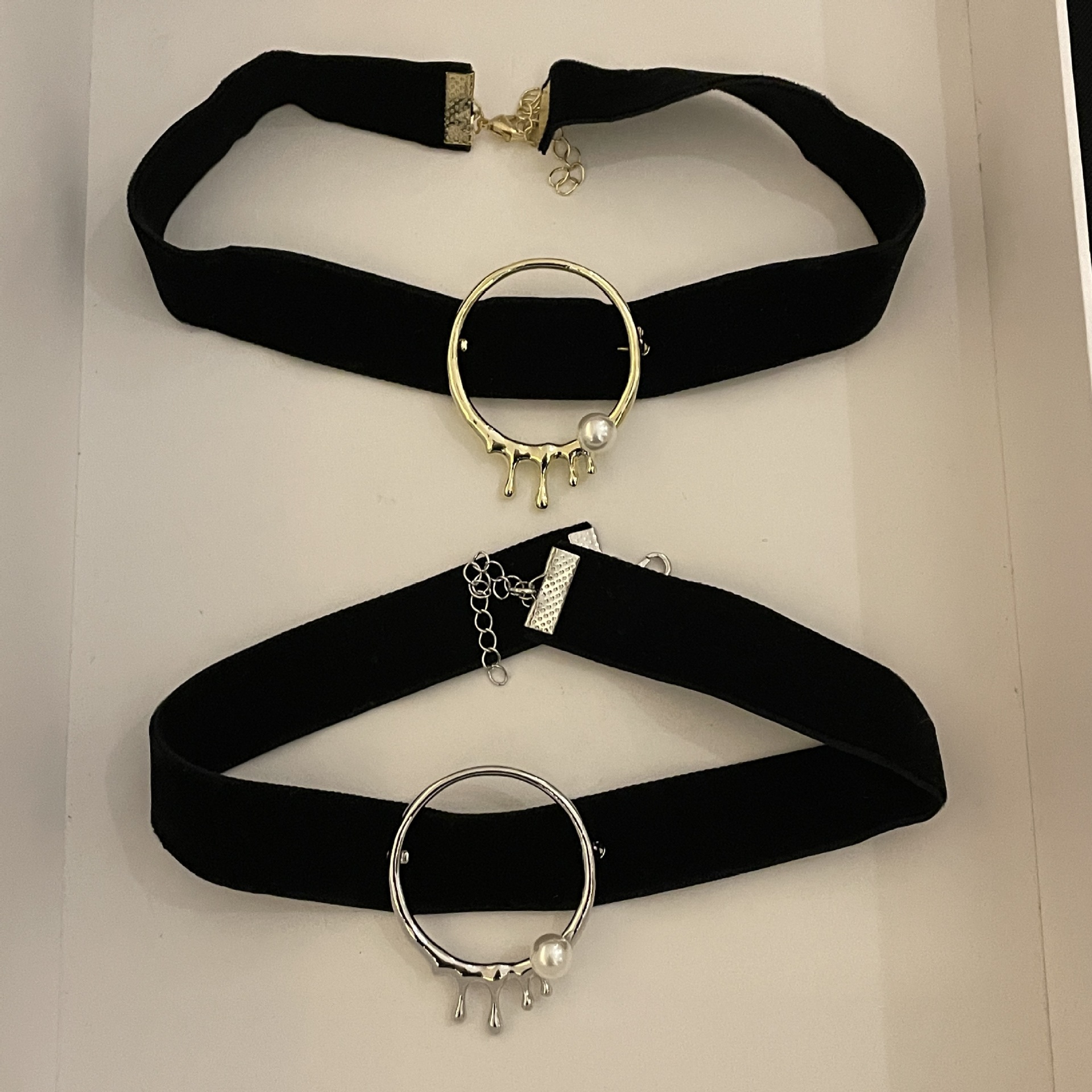 Mode Schwarze Halskette Barocke Perle Einfache Schlüsselbeinkette Aus Legierung display picture 2