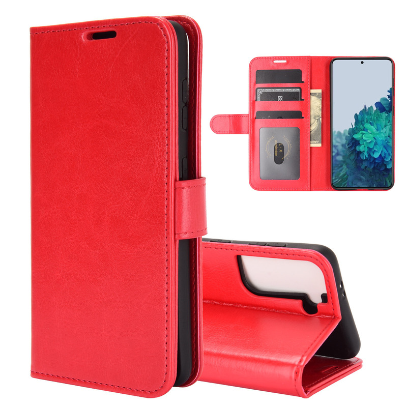 Cross-border Samsung Galaxy S21/S30 Mobile Phone Case Crazy Horse Pattern Card Photo Frame Bracket Leather Case