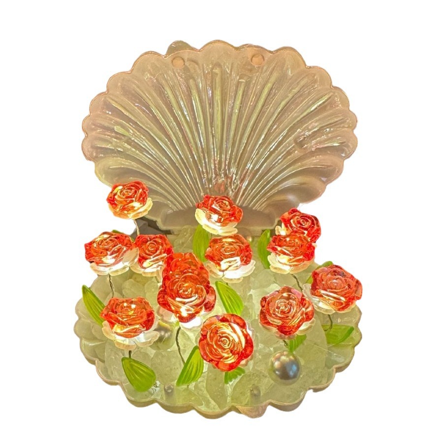 Lámpara de noche hecha a mano DIY regalo creativo de mesita de cama atmósfera luminosa decoración para la novia