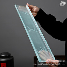 天青琉璃竹筏干泡台储水壶承茶台长方形家用简约茶盘三人用干泡盘