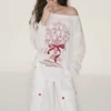 White-red picture (thin pure sunscreen shirt)