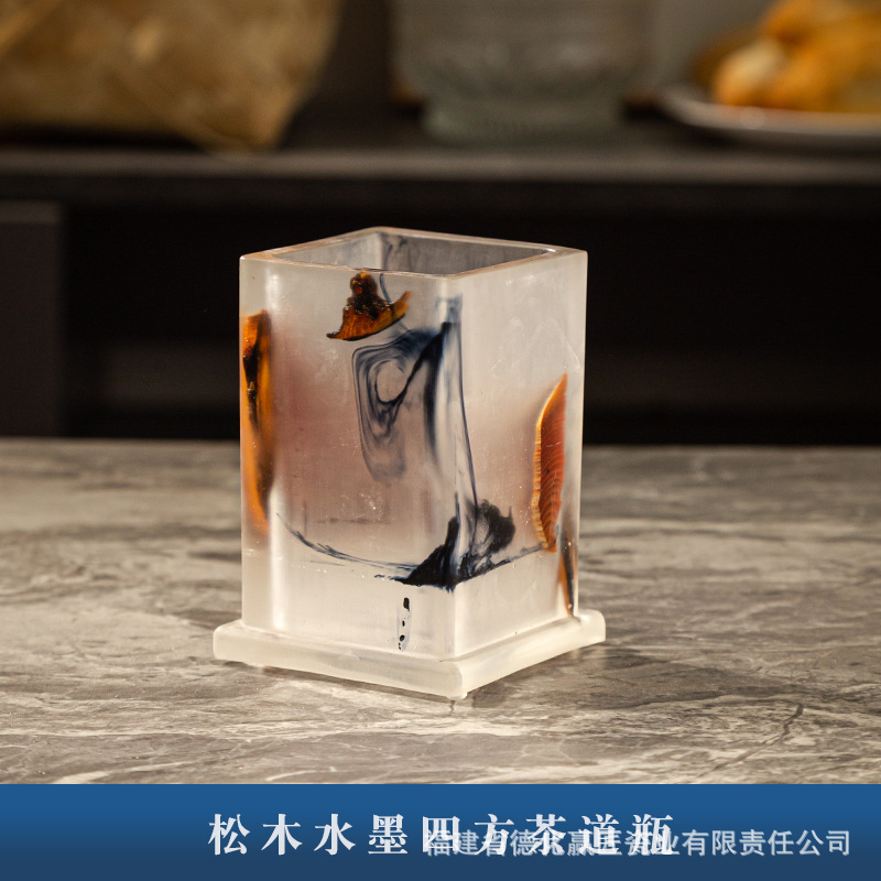 Transfronteriza nórdica ins viento resina de pino tinta caja de almacenamiento de cepillo caja de almacenamiento de resina escritorio bolígrafo mesa de tocador