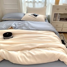 夏季冰丝少女蝴蝶结刺绣四件套法式水洗真丝宿舍被套丝滑睡床品