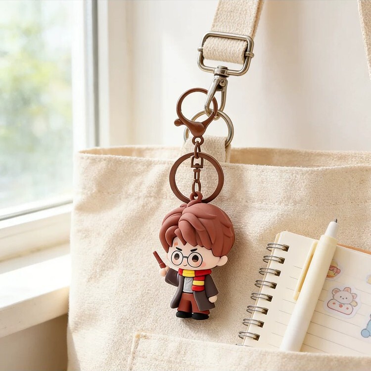 Cartoon Anime Harry Potter Series Bag Charms Soft Rubber Pvc Cute Small Pendants Car Keychain Pendants
