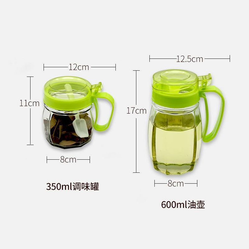Productos de cocina de almacenamiento botella de aceite de vidrio con condimento botella de almacenamiento con tapa
