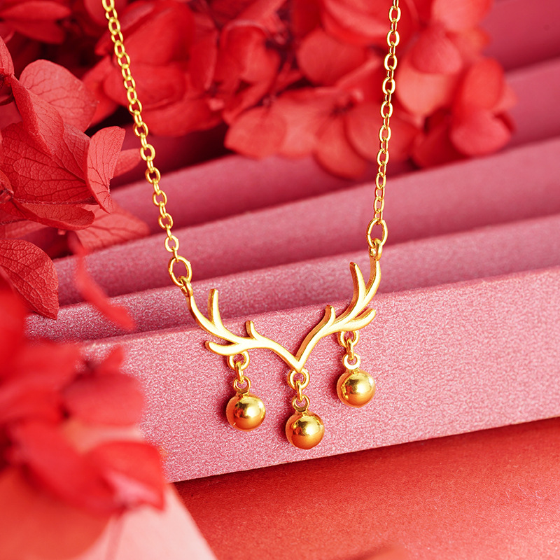 INS collar de asta Bell borla popular versátil simple chica en línea celebridad mismo estilo ligero lujo nicho diseño joyería