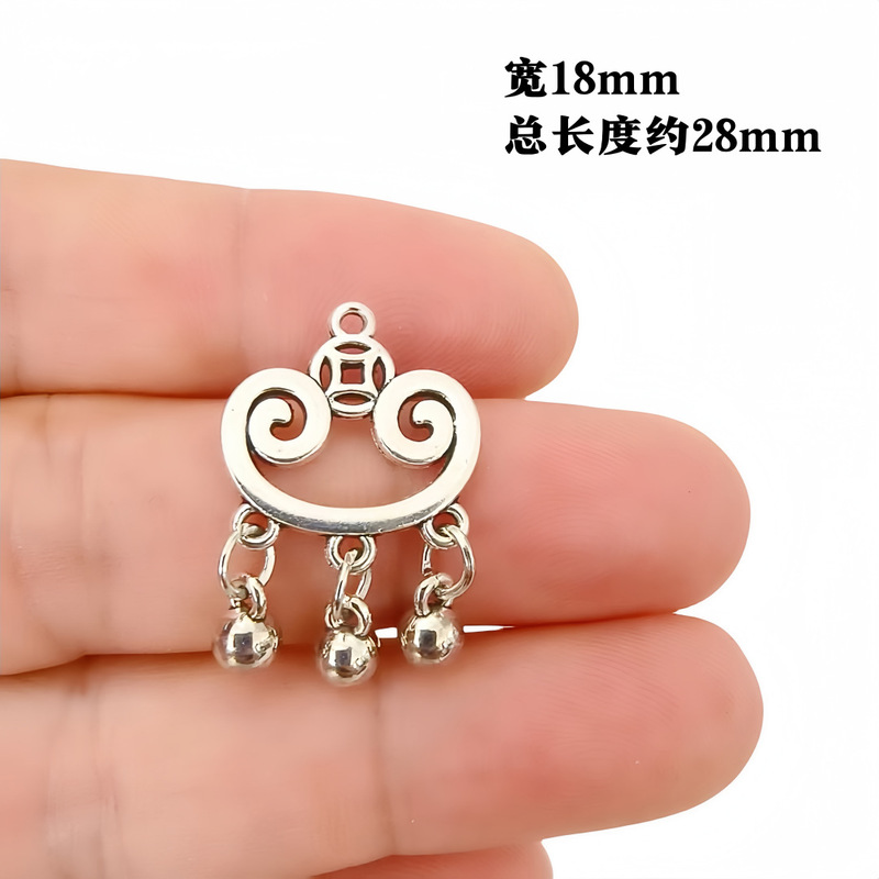 古银合金吊坠复古风莲花蝴蝶挂件diy水晶手链跑环流苏配件批发|undefined