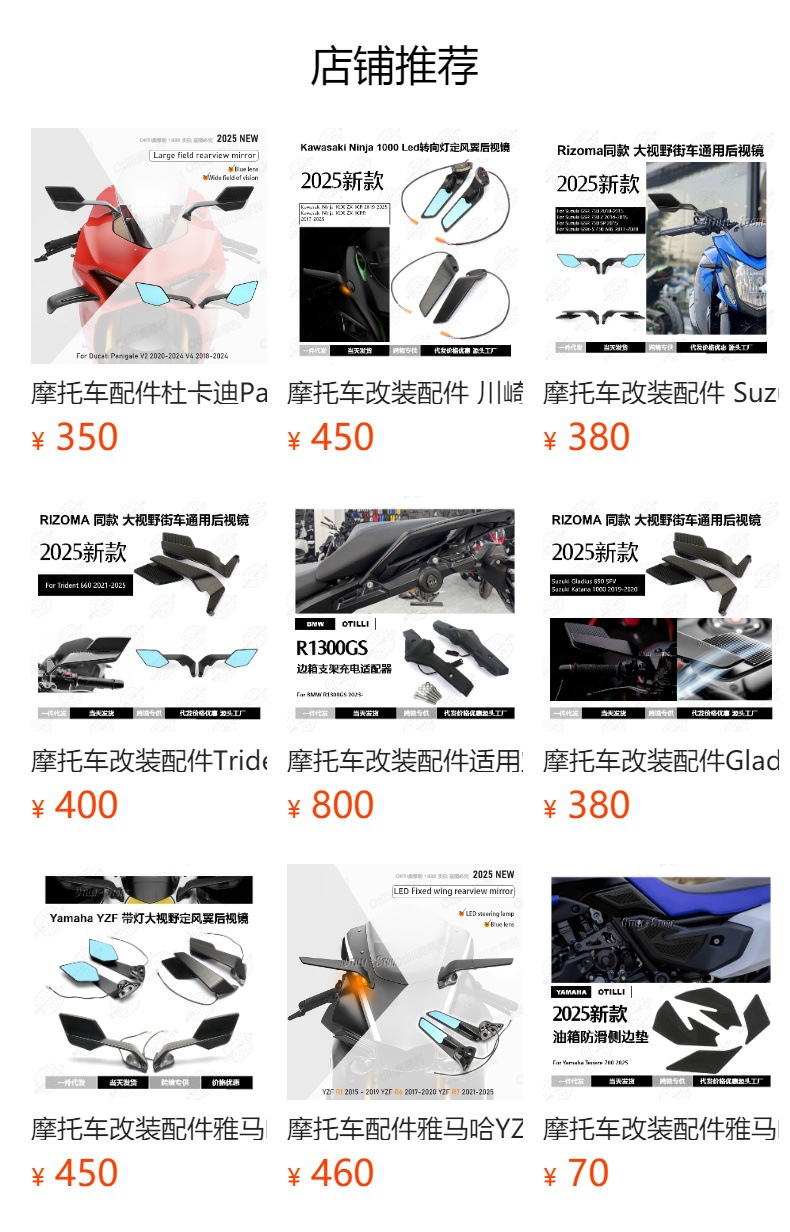 Motorcycle Modification Accessories Are Suitable for Bmw Latte R9T Aluminum Alloy Handlebar Rearview Mirror Cross-Border Supply