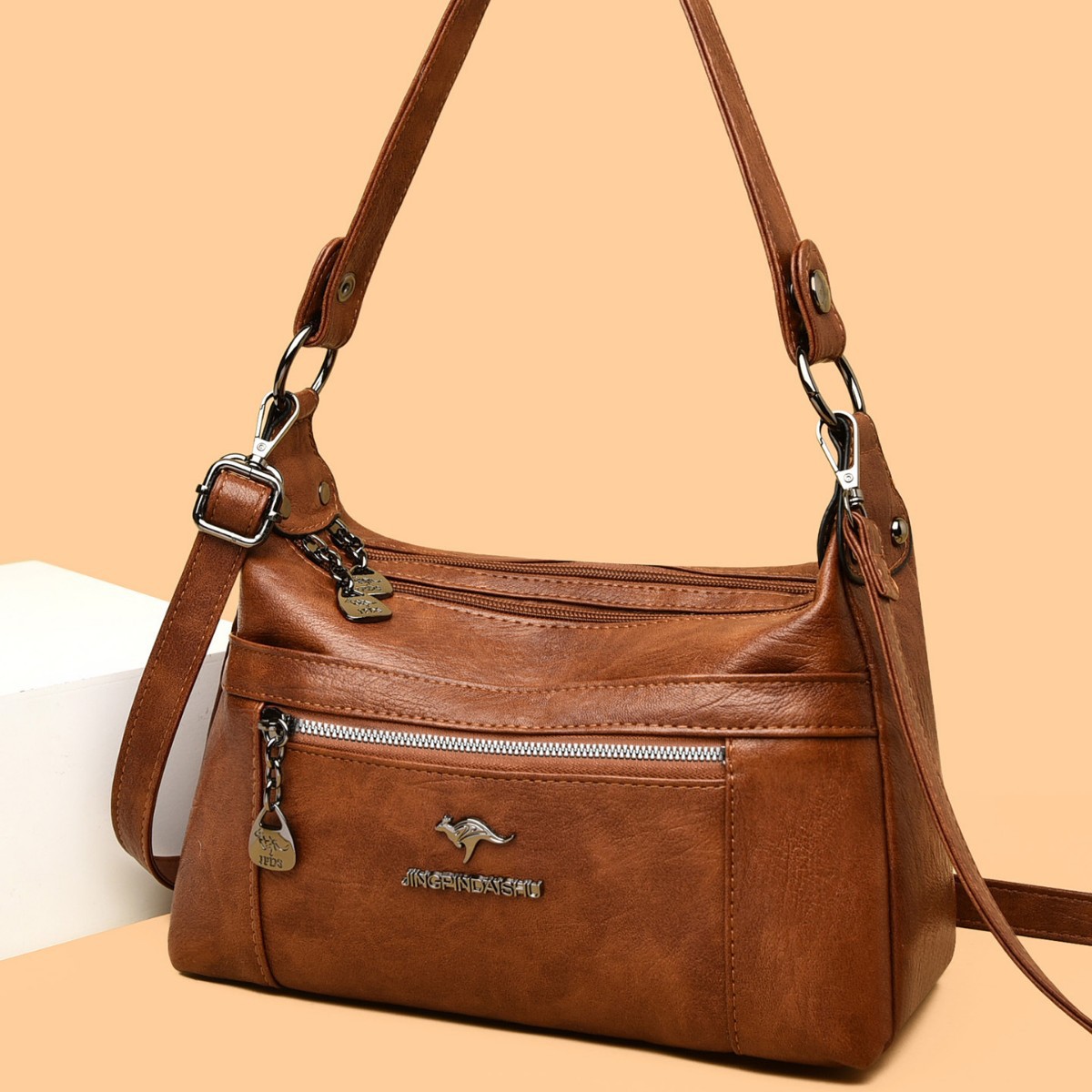 Retro Versatile Shoulder Bag, Textured Commuter Large-Capacity Handbag, Multi-Compartment Soft Leather Versatile Crossbody Bag for Women