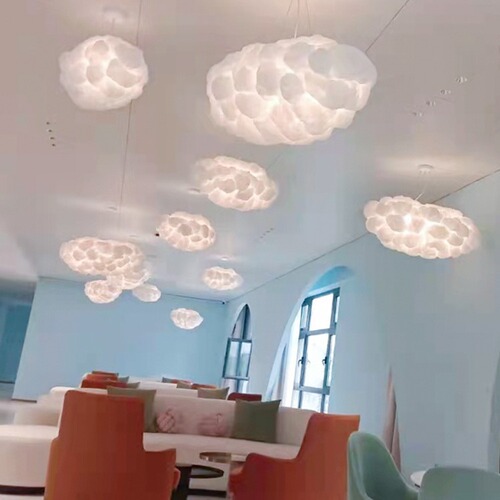 Nordic Minimalist Floating Cloud Lamp Cafe Restaurant Shop Decoration Grey Cloud Chandelier Personality Creative White Cloud Lamp