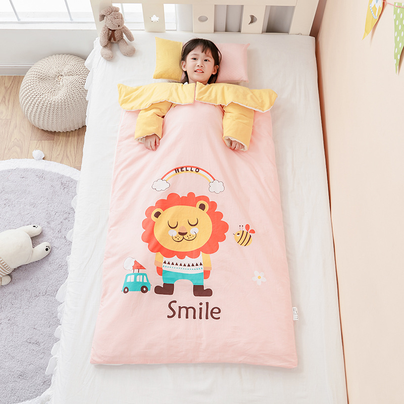 Baby Sleeping Bag 2026 New Model, All-Cotton Washed Cotton, Shoulder-Protecting Sleeve Style, Autumn and Winter Children's Sleeping Bag, Anti-Kick Blanket