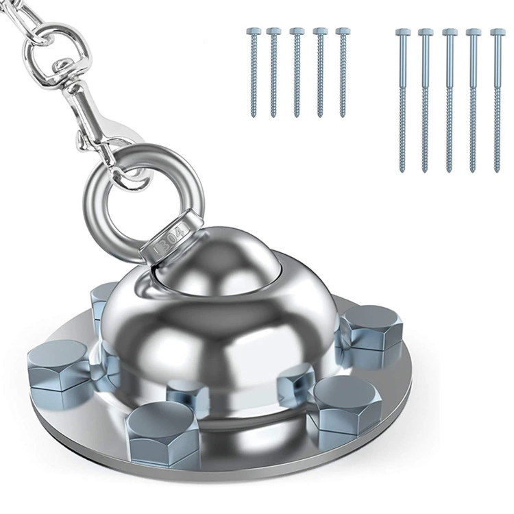 Наружная вращающаяся на 360 градусов сверхмощная антикоррозийная болтовая якорная цепь для кошек и собак, набор держателей для гвоздей для крепления лошадей, коров и овец