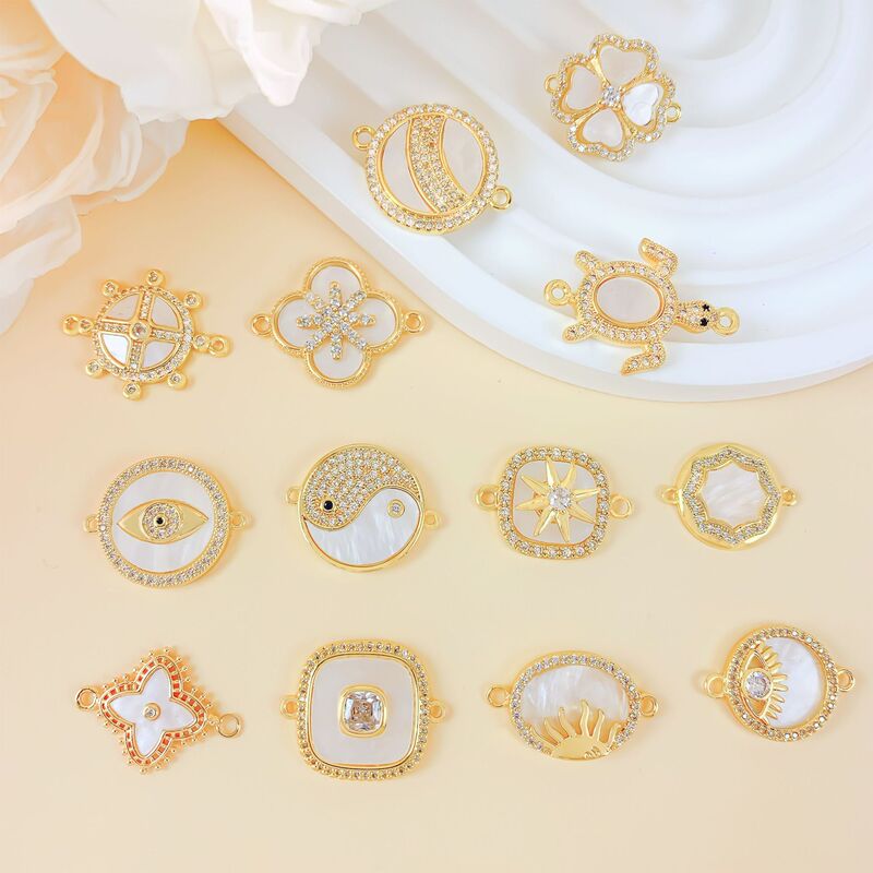 DIY Accessories Sun Star Pendant Explosions 18K Gold Micro Zircon Planet Geometry Faded Accessories