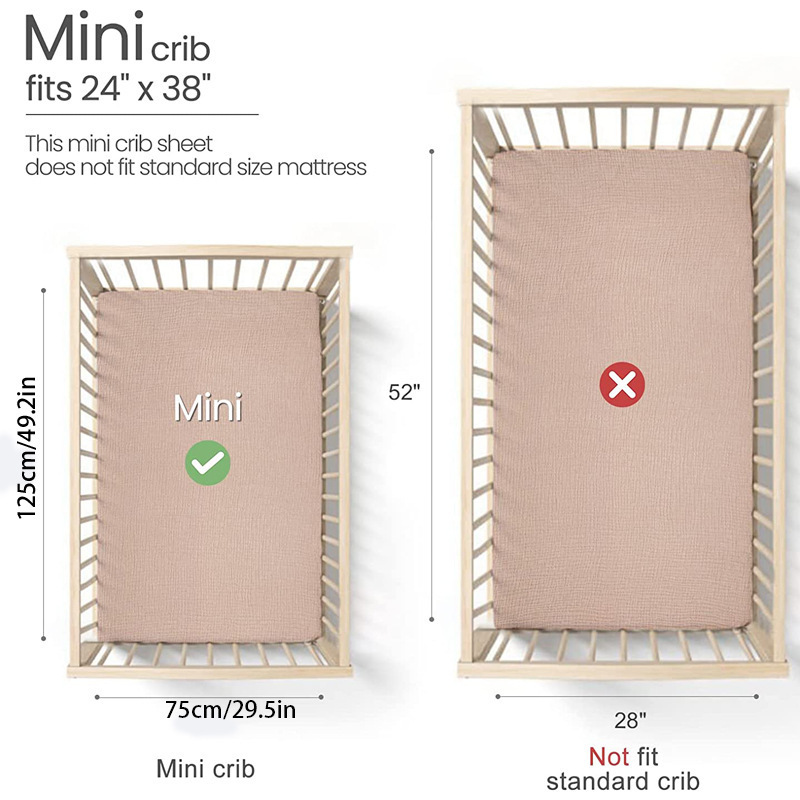Nuevos productos transfronterizos de tela de algodón, cama de algodón para bebés de color sólido, cama de algodón de doble capa, sábanas suaves y transpirables