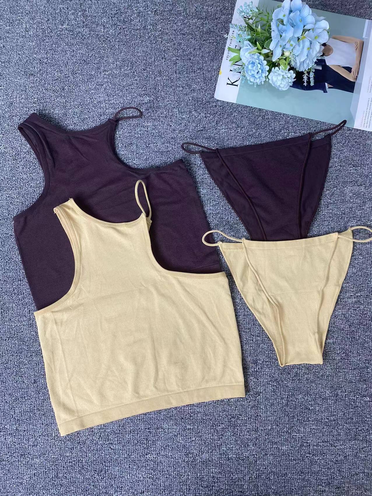 Exterior solo nuevo estilo mixto sin costuras de alta elástico fino algodón sexy traje cómodo traje al por mayor