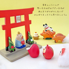 zakka Japanese goods ins doll house decoration Fukumen wooden Fukuzuke Torii creative desktop shooting props 