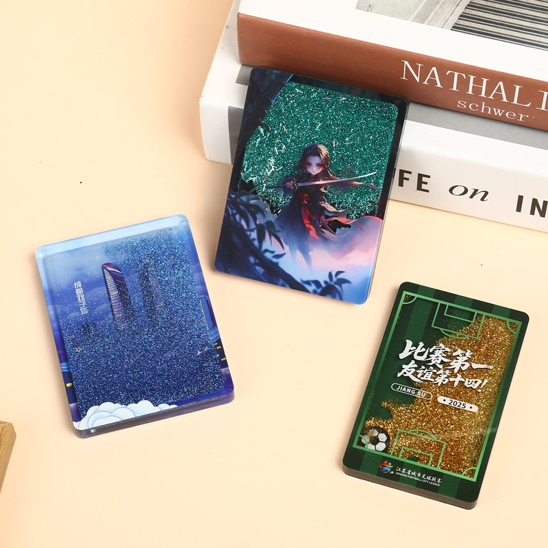加厚流沙亚克力冰箱贴定制周边立牌卡通挂摆件应援明星磁贴冰箱门