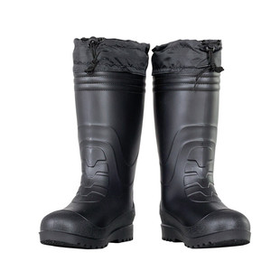 VLEN Black Cotton Rain Shoes Thickened Warm Oil-proof Acid and Alkali Resistant Car Washing Aquaculture Aquatic fleece-lined Water Shoes