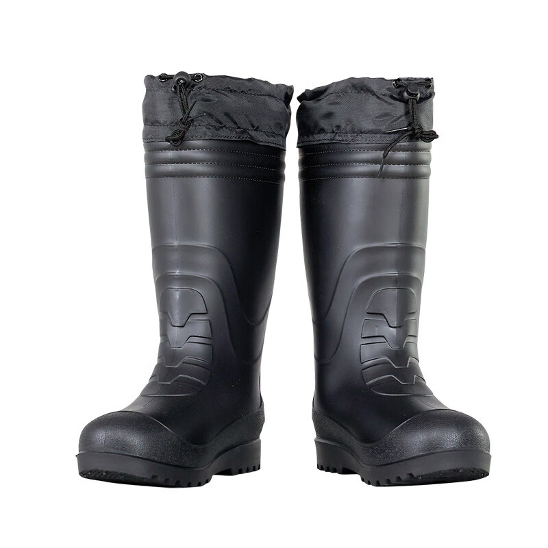 VLEN 黑色棉雨鞋 加厚保暖防油耐酸碱洗车养殖水产加绒水鞋