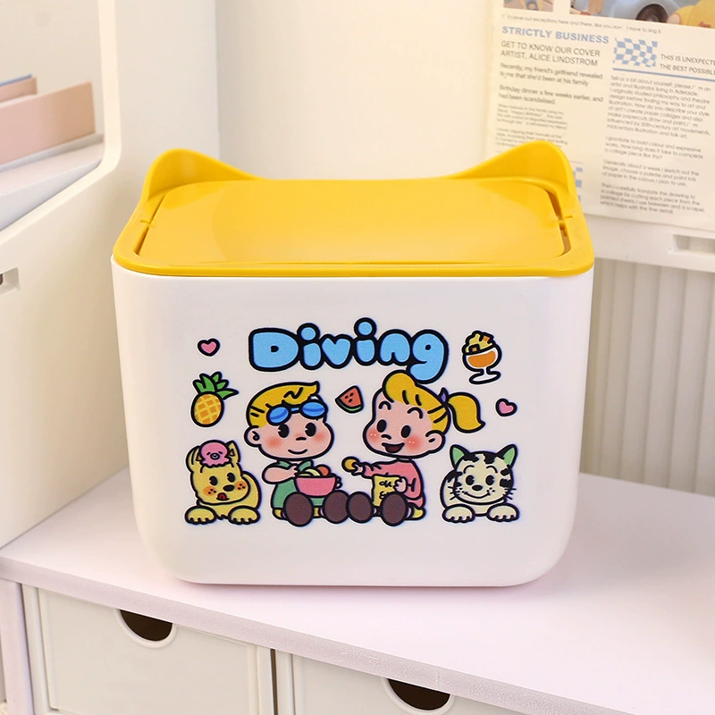 Cartoon small capacious garbage can