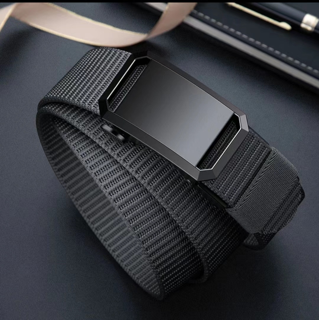 [Durable throughout ten years] Nylon tactical belt classic men's belt automatic buckle work versatile canvas pants work wear