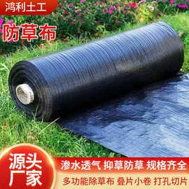 防草布除草布园林农用除草布透水黑色PP防草布透气透水园艺地布