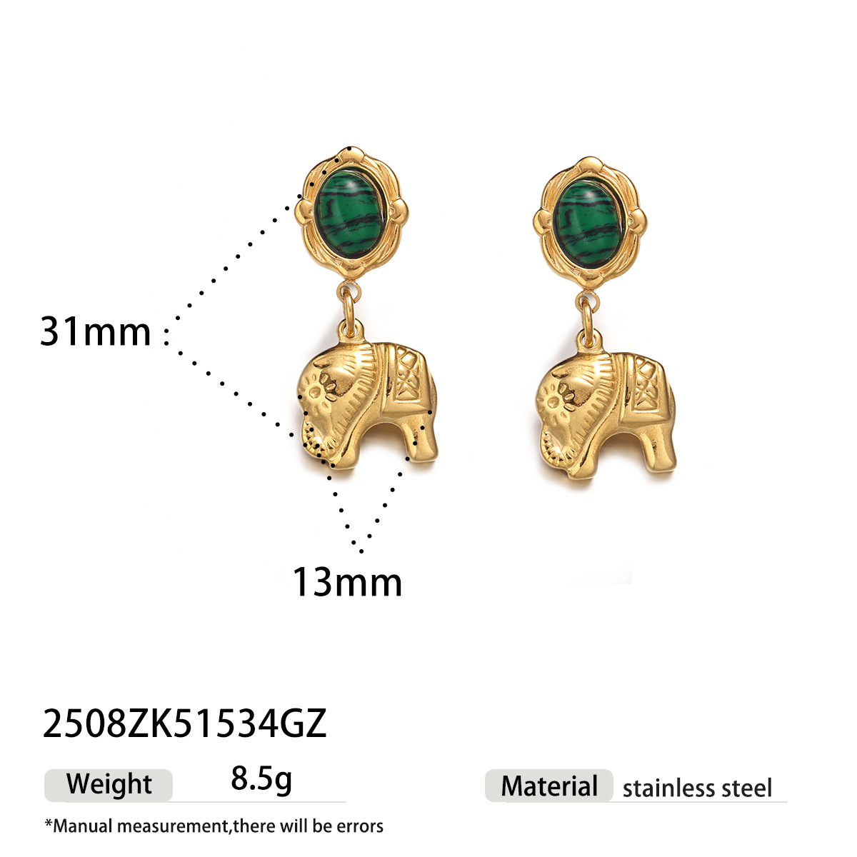 Taina estilo europeo y americano pernos de acero inoxidable para mujeres de alta calidad piedra natural incrustado colgante de animales pernos de acero de titanio no se desvanecen