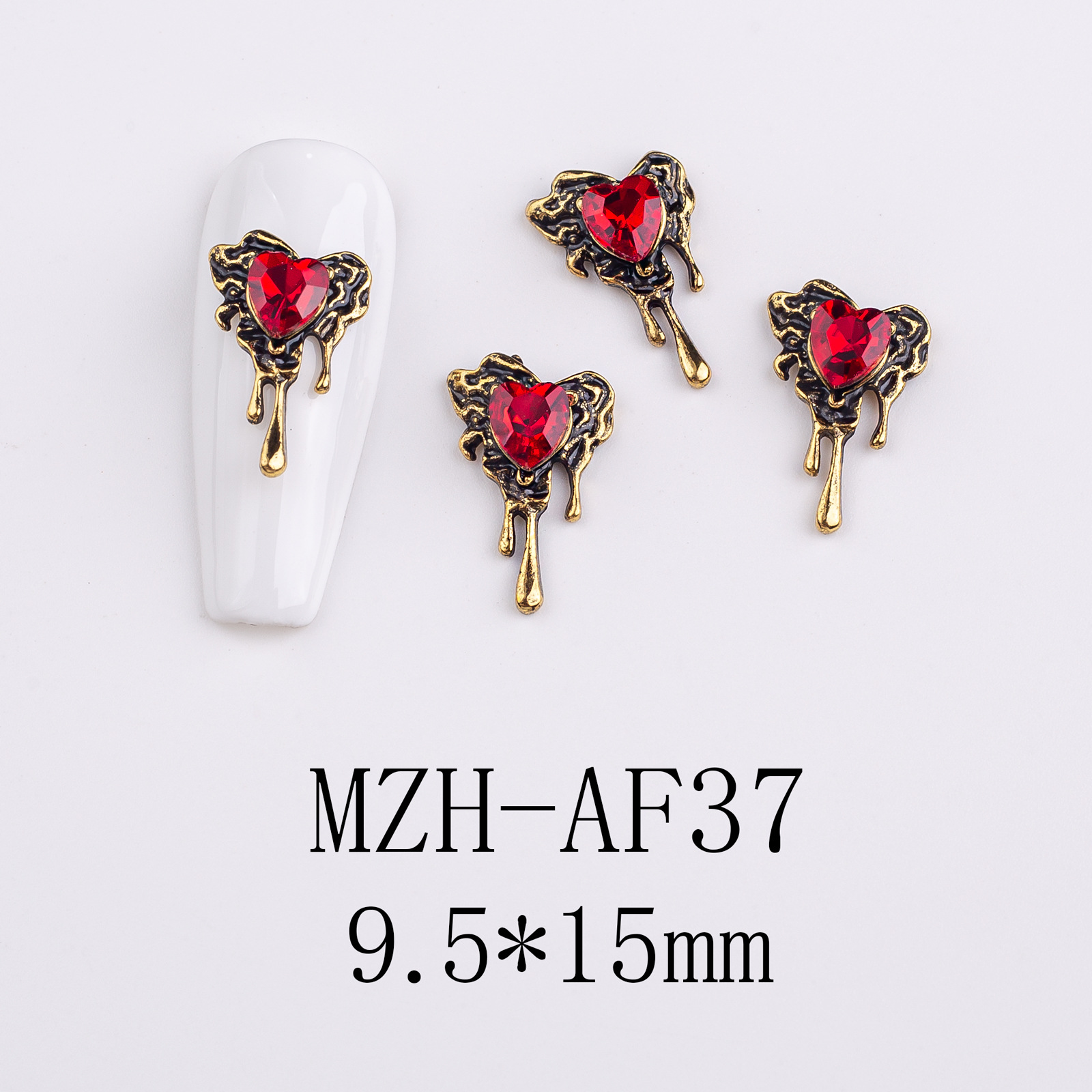 10g Weight Nail Decoration Accessories Nail Supplies 1 Piece Quantity Alloy Material Halloween Festival Heart Shape Pattern Retro, Simple Style Style Halloween Retro Simple Style Heart Shape Alloy Nail Decoration Accessories 1 Piece 18