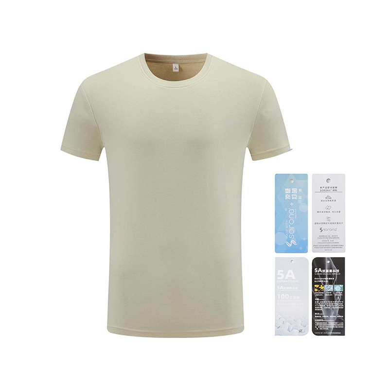 50 hombros, doble cara, antibacteriano, cuello redondo, manga corta, ropa de trabajo, camisa cultural, camiseta de algodón, logotipo personalizado