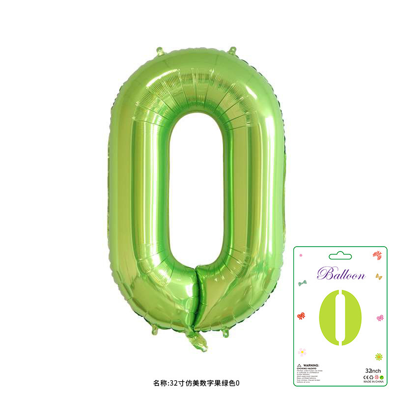 32寸卡装美版数字0到9气球儿童生日派对装饰婚庆婚房布置数字气球|undefined