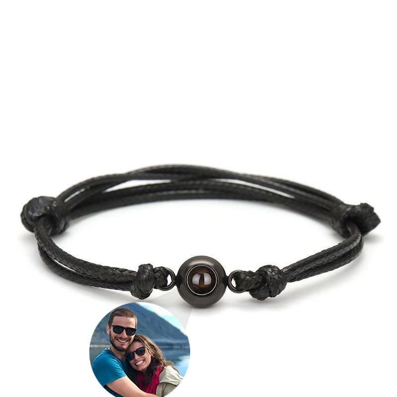 Cross-Border European and American Ins Style Projection Bracelets for Couples to Make Color Photos Personalized Braided Bracelets for Men and Women Simple Bracelets
