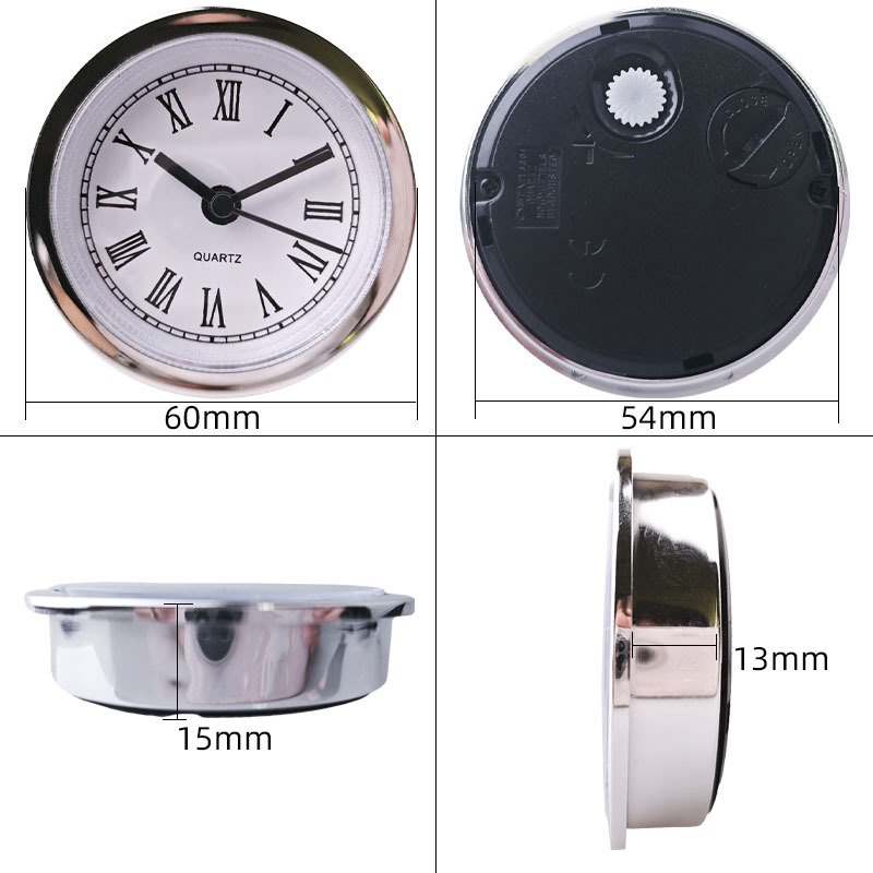 (2개) 공장 직접 공급 60MM 시계 시계 삽입 석영 공예 임베디드 시계 액세서리