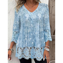 E 61404 Lace Button Print Tee ��˿Ŧ���߷������羳����ͨ