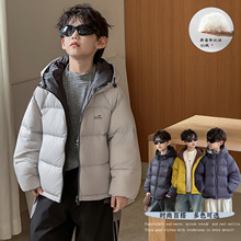 男童羽绒服深秋韩版2025新款儿童两面穿连帽轻便休闲保暖外套百搭