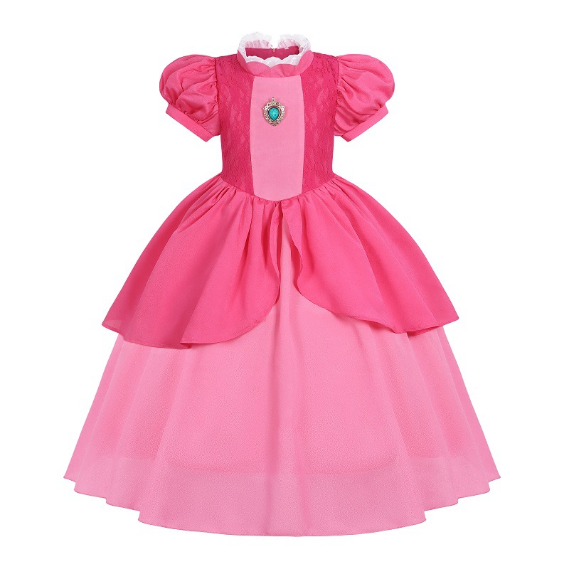 Children's super Mary Mario Game clothes Christmas pink Peach Biqi princess dress Ins Halloween Peach