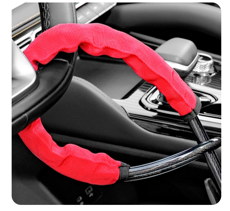 Car Steering Wheel Lock with Thick Steel Cable, Car-Specific Lock, Safety Belt Buckle Lock, Anti-Theft Car Lock