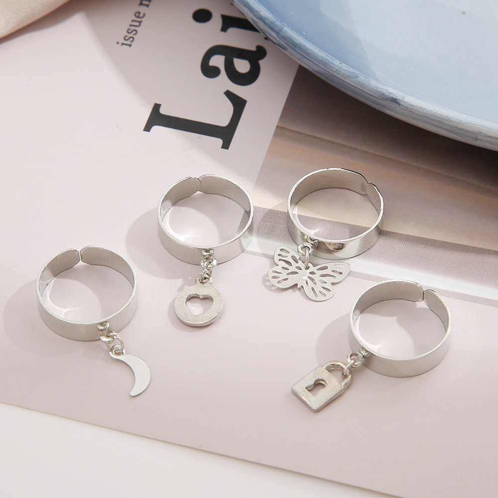 Fashion Geometric Alloy Plating Rings
