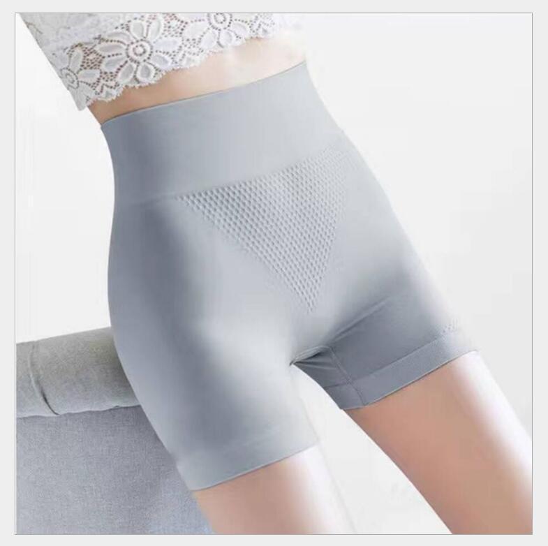 Seamless Mid-high Waist Belly-tucking Boxers Women's Belly-tucking Safety Pants Pure Cotton Crotch High Elastic Hip-lifting Belly-tucking Boxers