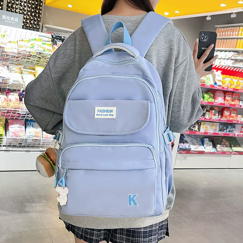 Tide, backpack, capacious trend shoulder bag, wholesale, for students