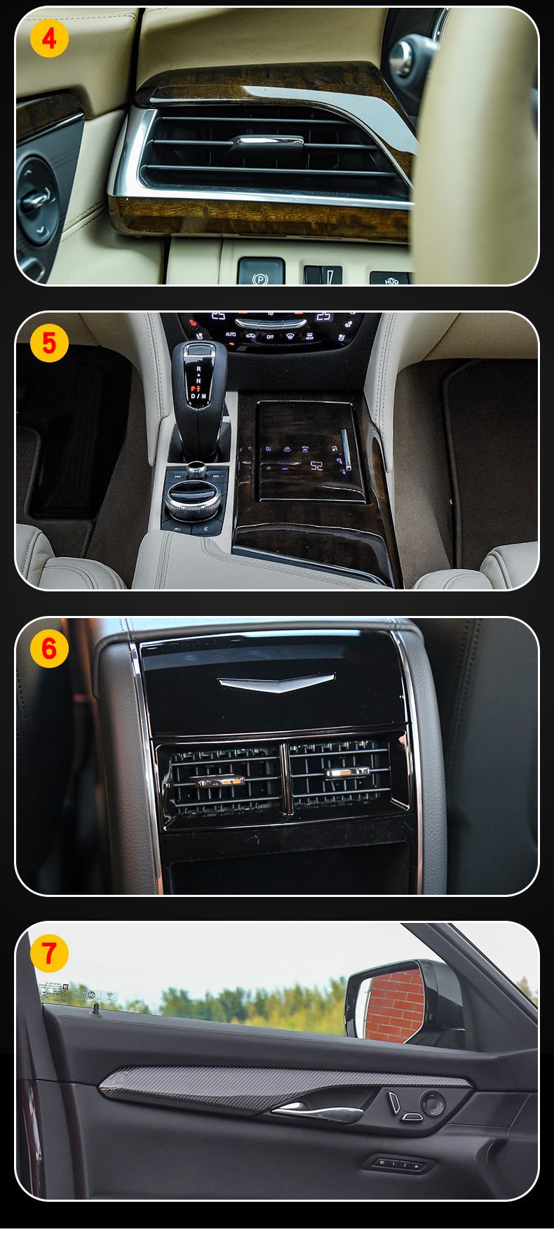Suitable for 19-25 Cadillac Ct6 Special Screen Center Console Interior Sticker Car Modification Transparent Protective Film