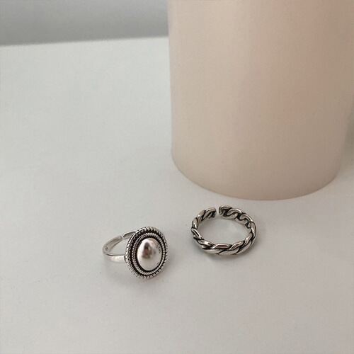 Korean Twist Oval Old Style Retro 925 Sterling Silver Open Index Finger Ring Women's Fashion Personalized Design