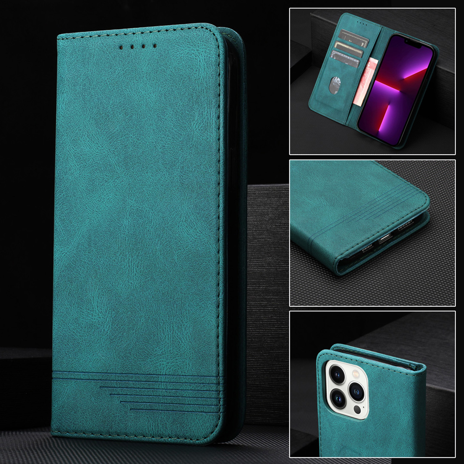 Suitable for Apple 14 iPhone 13 magnetic protective Samsung S23 flip phone case, Xiaomi 12_voghion.com