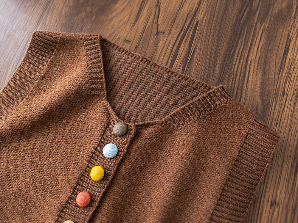 Ensemble trois pièces pour garçon, pull à boutons colorés, nouvelle collection printemps-automne 2025, tenue élégante à manches longues pour bébé_voghion.com