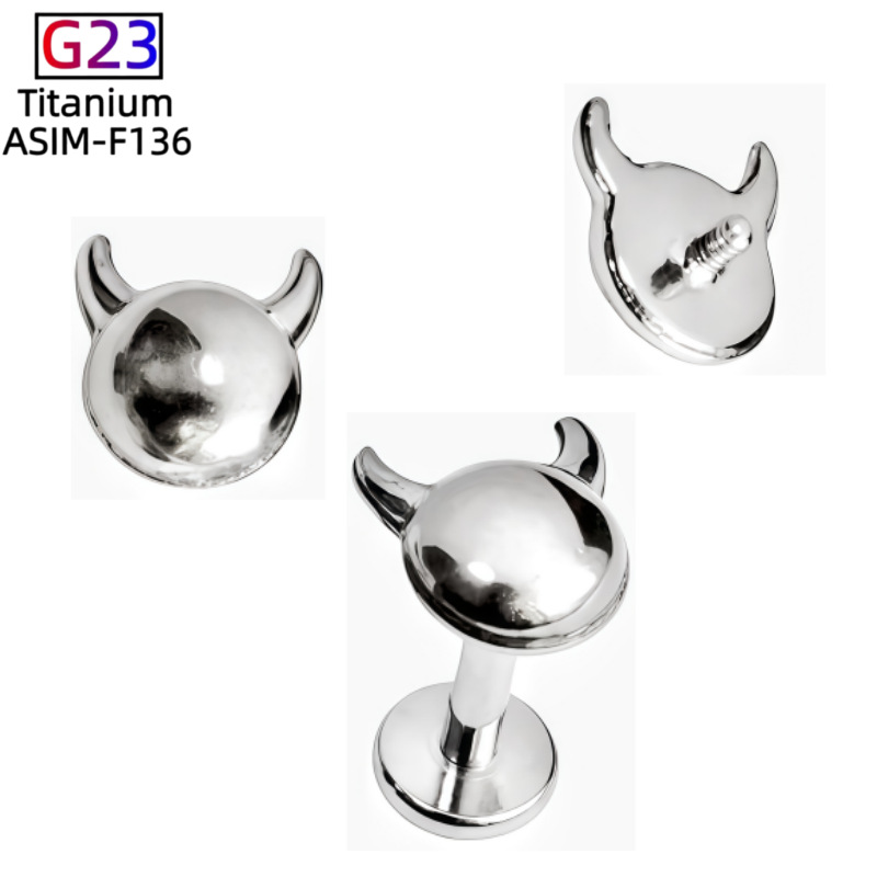 Labret stud lip piercing jewelry styling detail