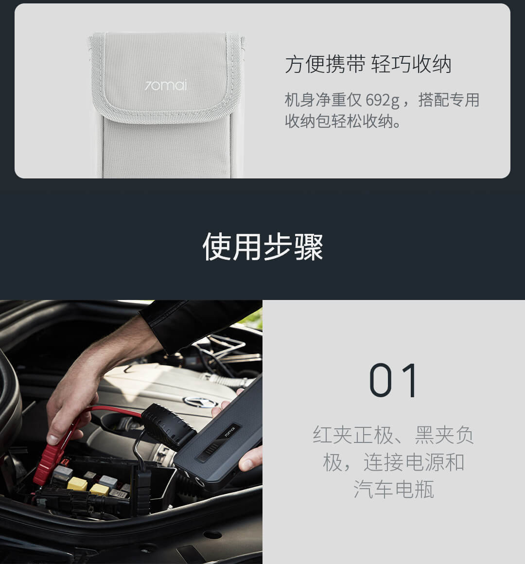 70Mai Rescue Lighting Battery Car Battery Emergency Starting Power Supply Max Ignition Jump Starter Charger